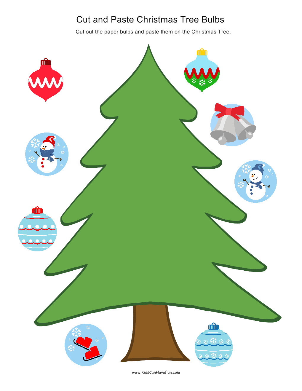 Christmas Cut and Paste, Holiday Worksheet Activities