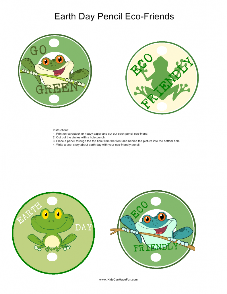 Go Green Earth Day Pencil labels