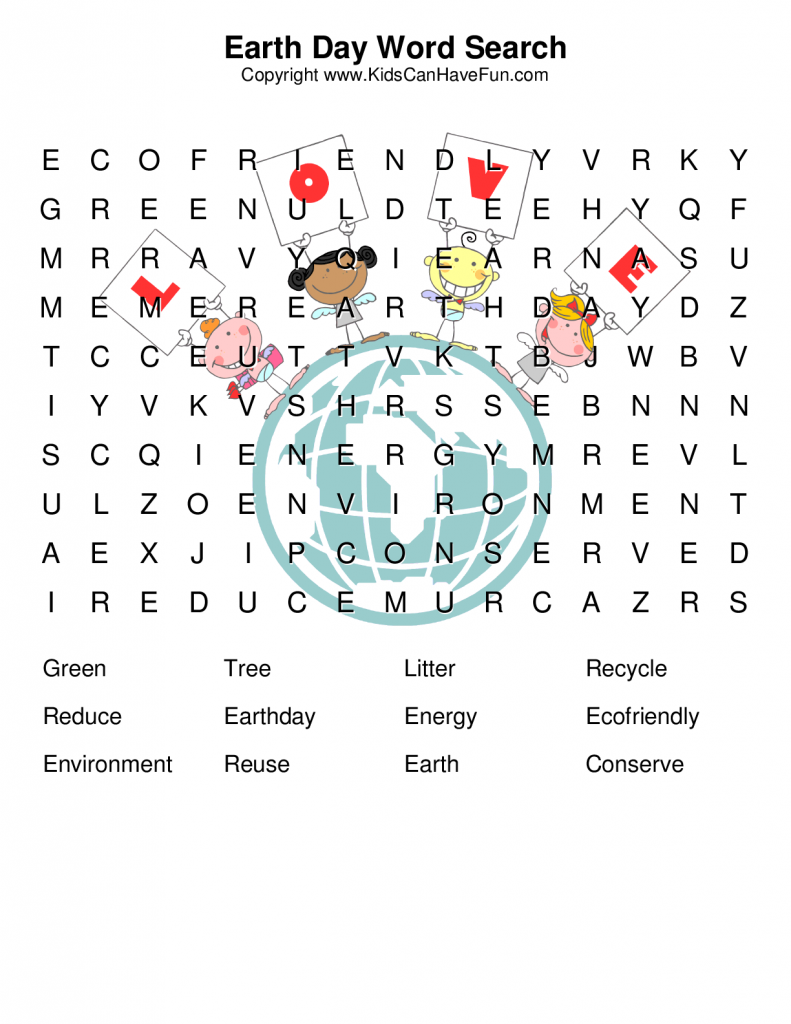 earth day word search puzzle