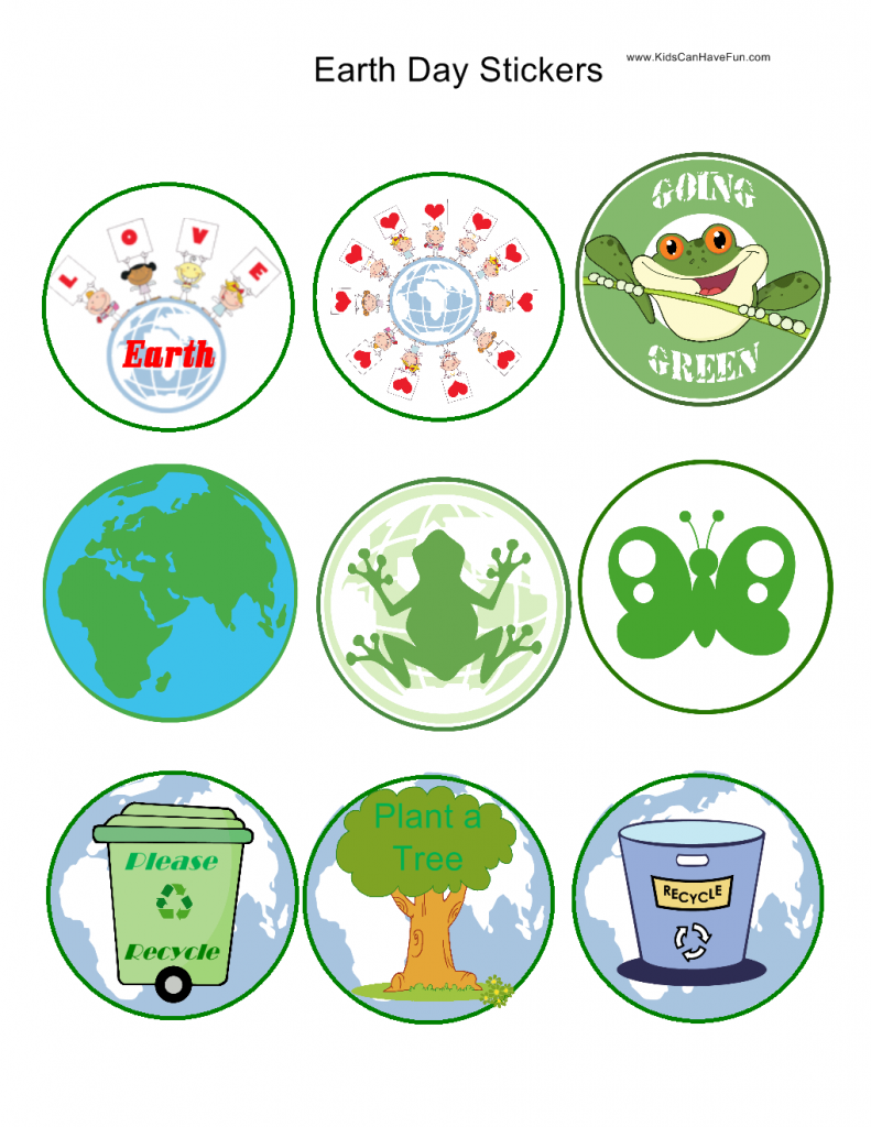 Earth Day round stickers