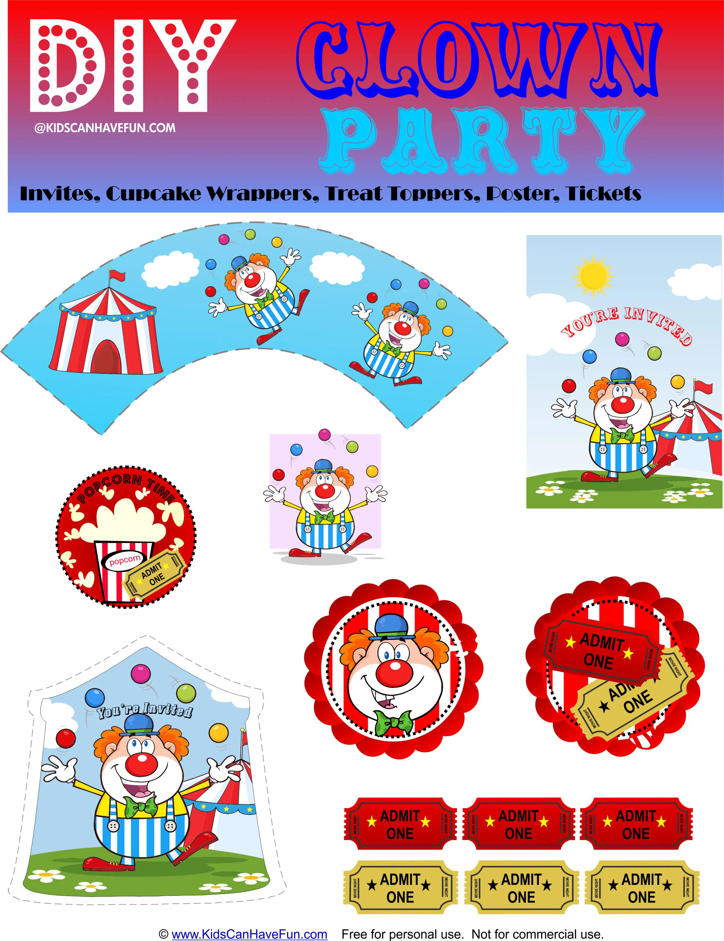 Clown Party Printables