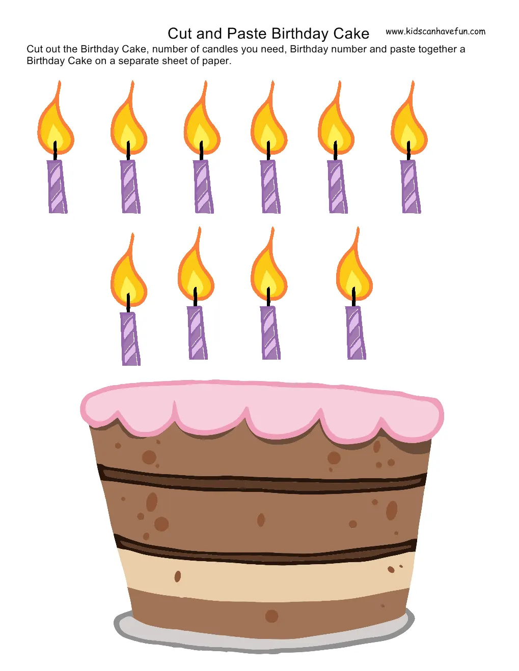 Cut &amp; Paste Birthday Cake