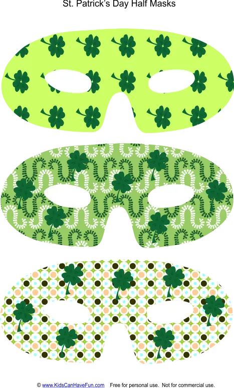 St. Patrick's Day Half Masks